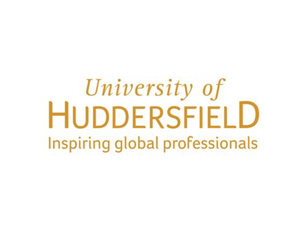 University of Huddersfield logo in gold text on a light background, with the tagline “Inspiring global professionals” displayed beneath.